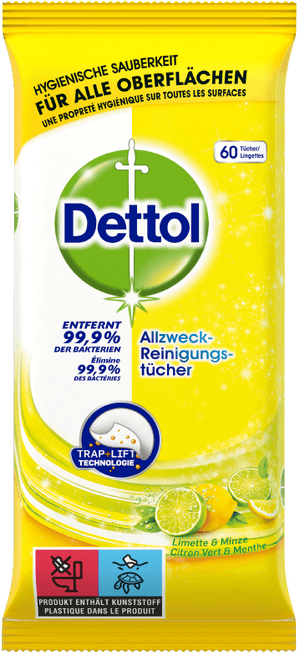 Dettol Lingettes Nettoyantes Universels Citron Vert & Menthe